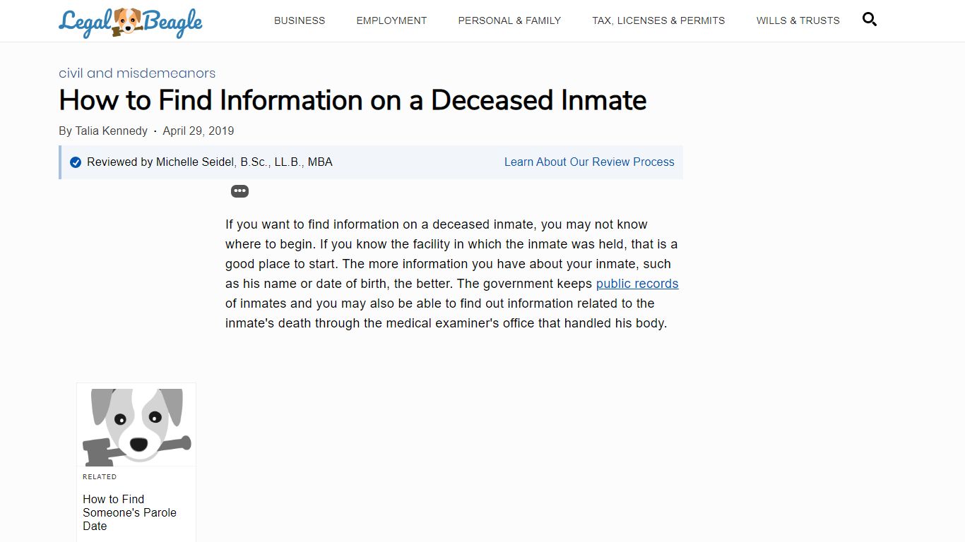 How to Find Information on a Deceased Inmate | Legal Beagle